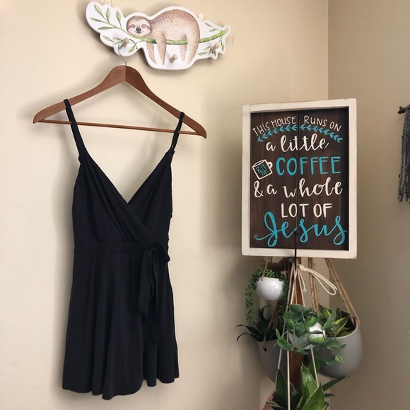 kimchi blue veruca cupro skorted wrap romper dress - Picture 4 of 6